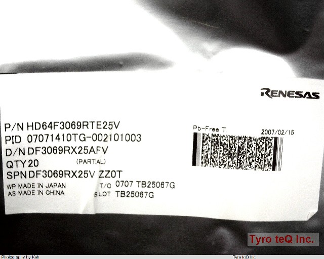 HD64F3069RTE25V