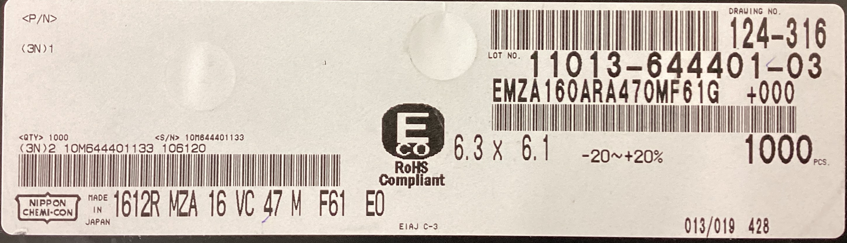 EMZA160ARA470MF61G