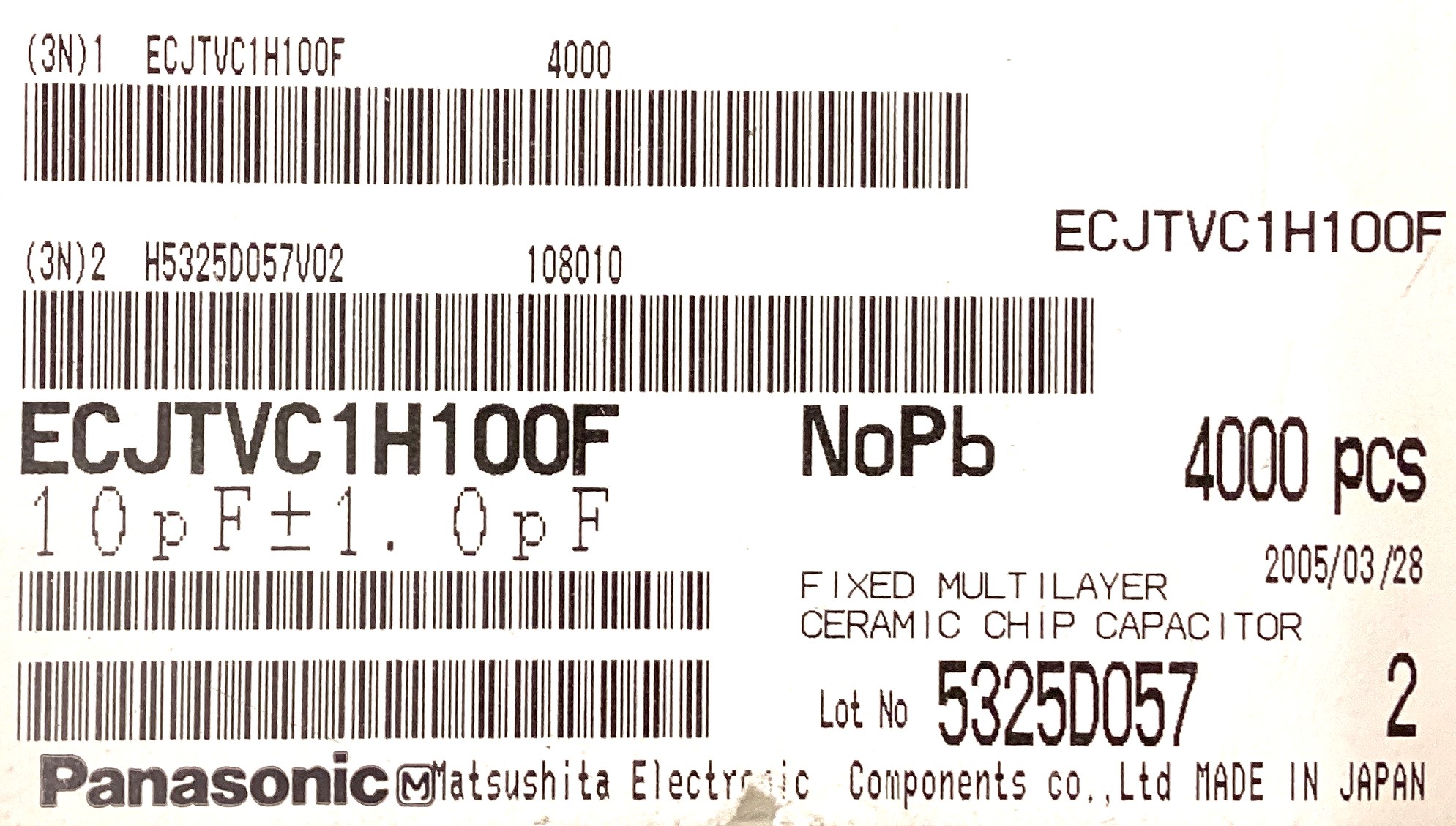 ECJ-TVC1H100F