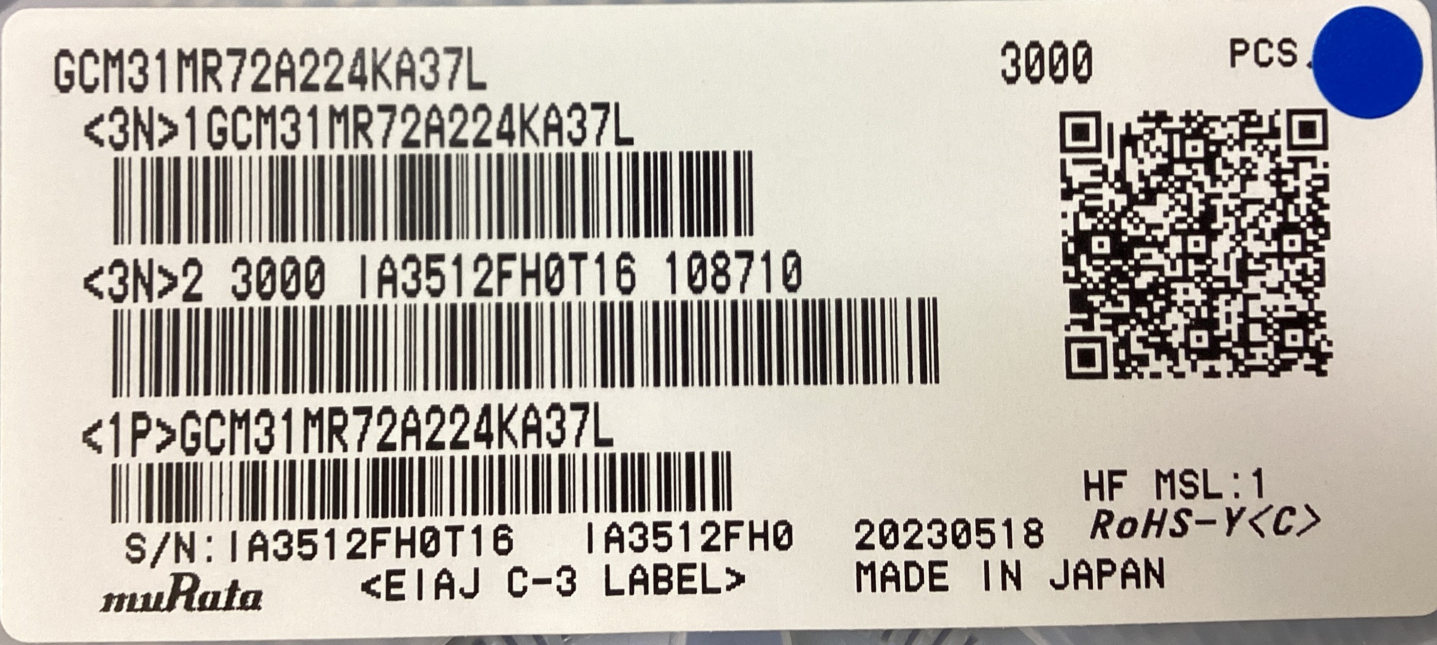 GCM31MR72A224KA37L