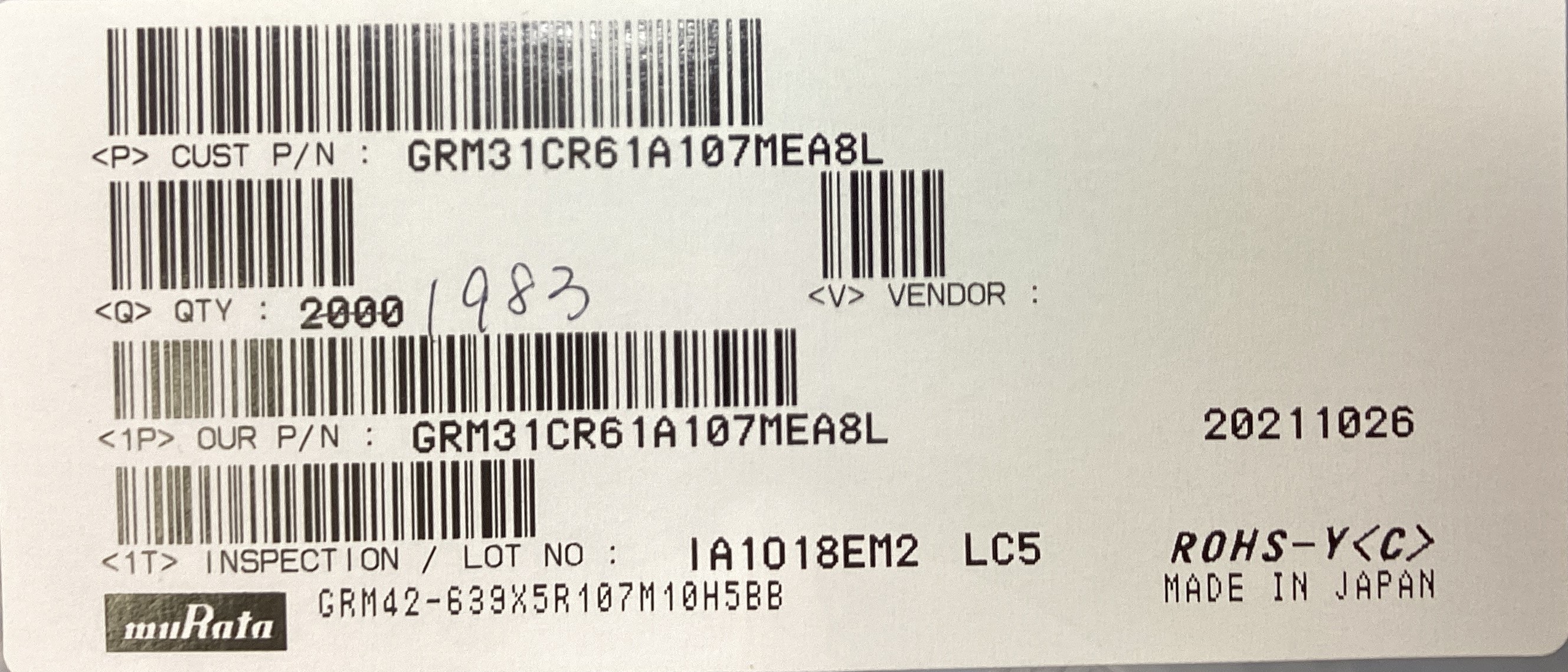 GRM31CR61A107MEA8L