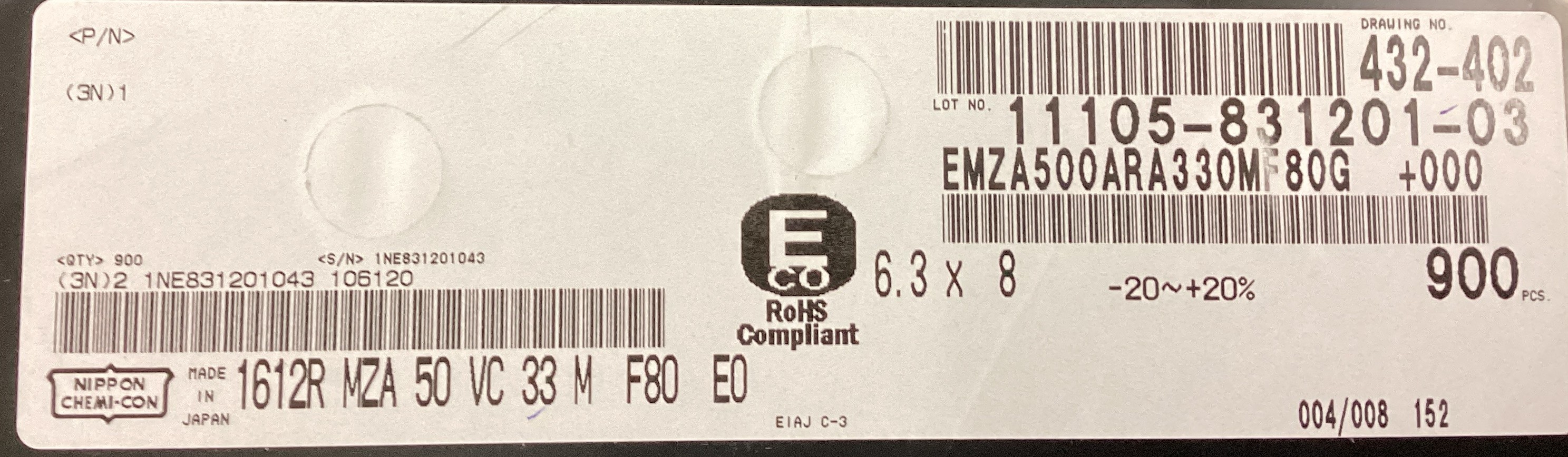 EMZA500ARA330MF80G