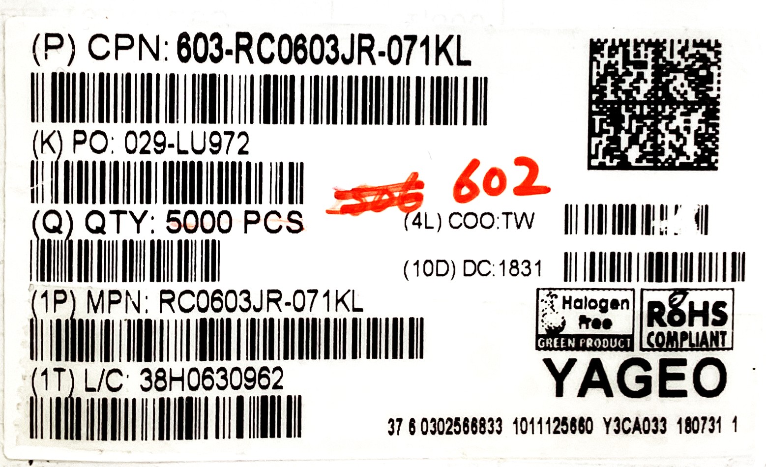 RC0603JR-071KL