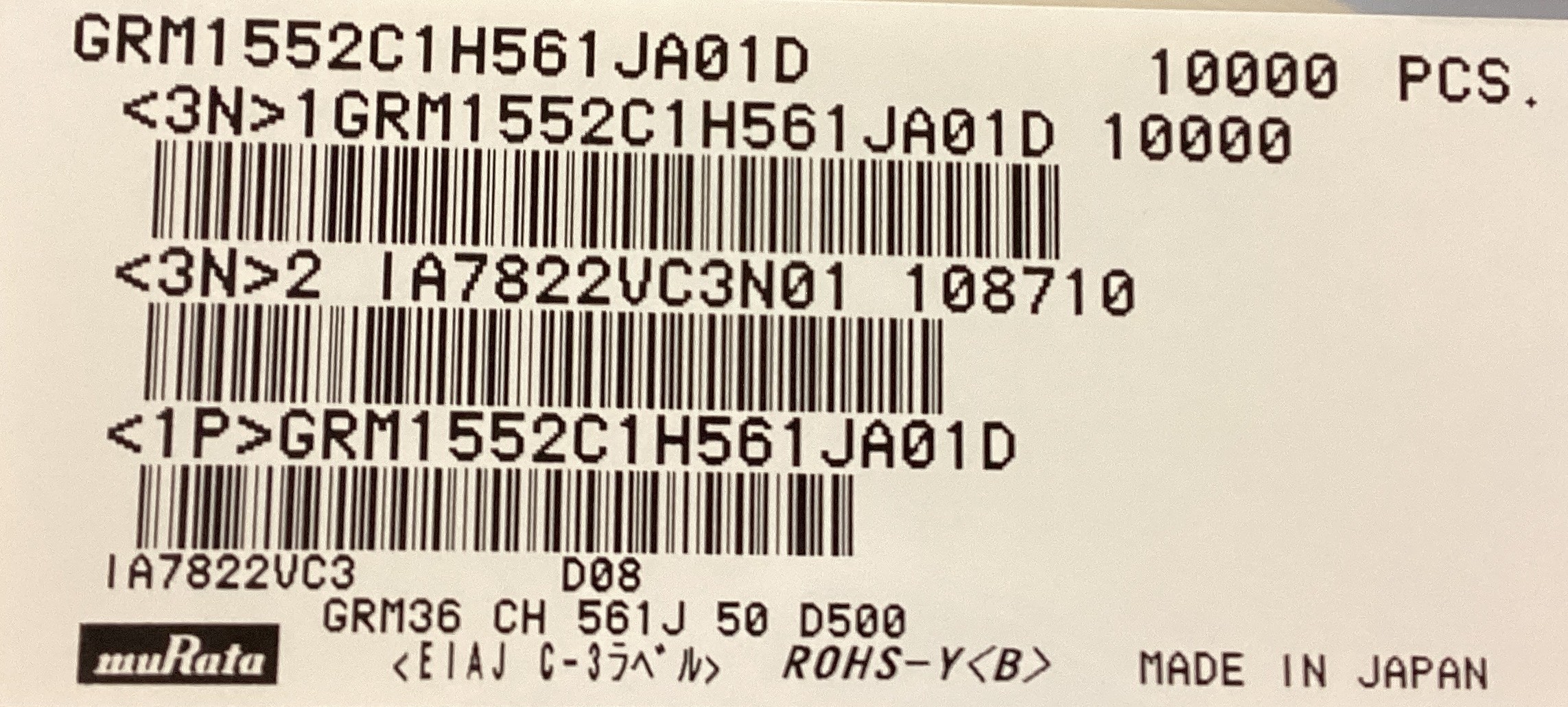 GRM1552C1H561JA01D