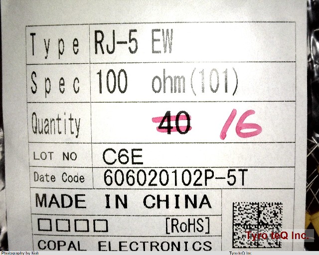 RJ-5EW 100OHM(101)