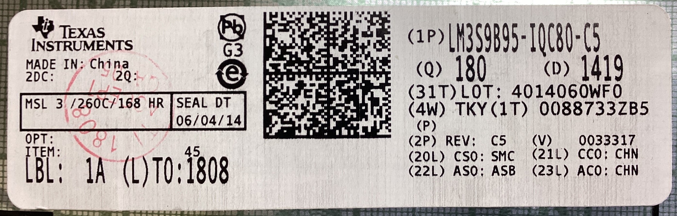 LM3S9B95-IQC80-C5