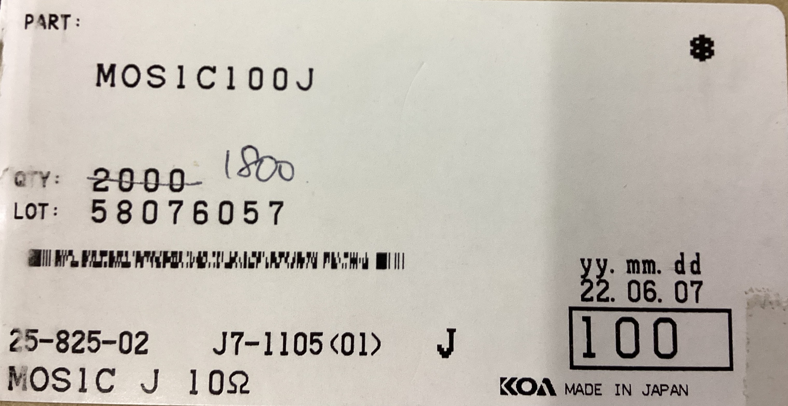 MOS1C100J