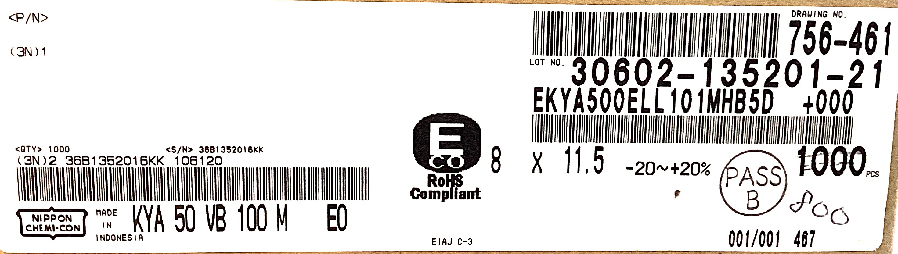 EKYA500ELL101MHB5D