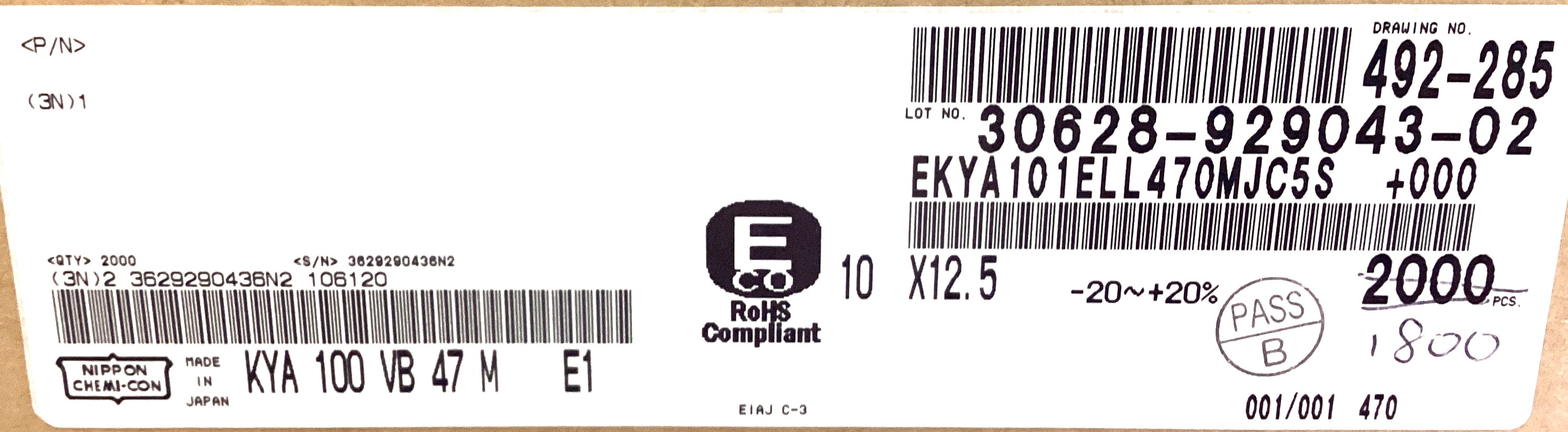 EKYA101ELL470MJC5S