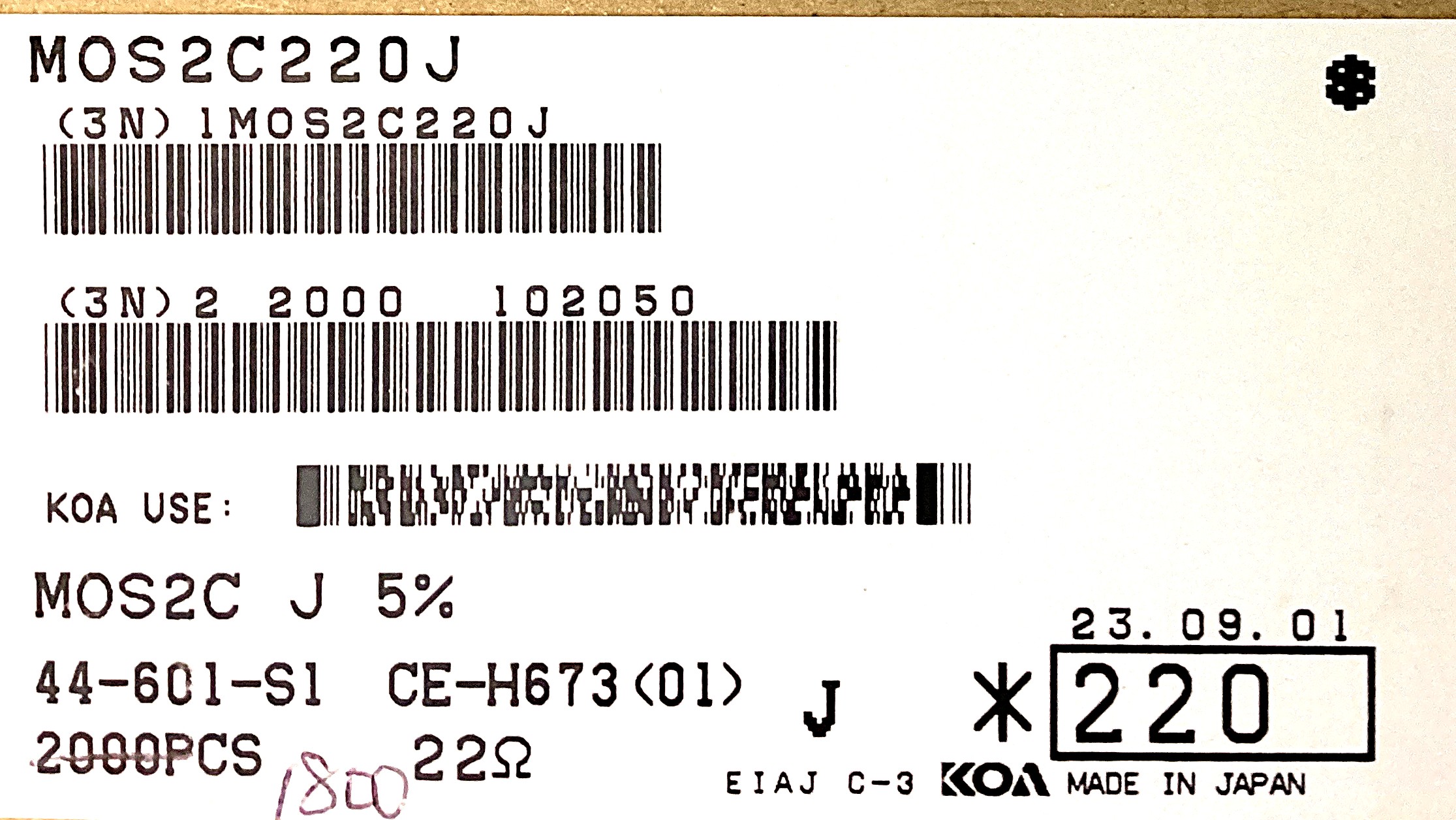 MOS2C 220J