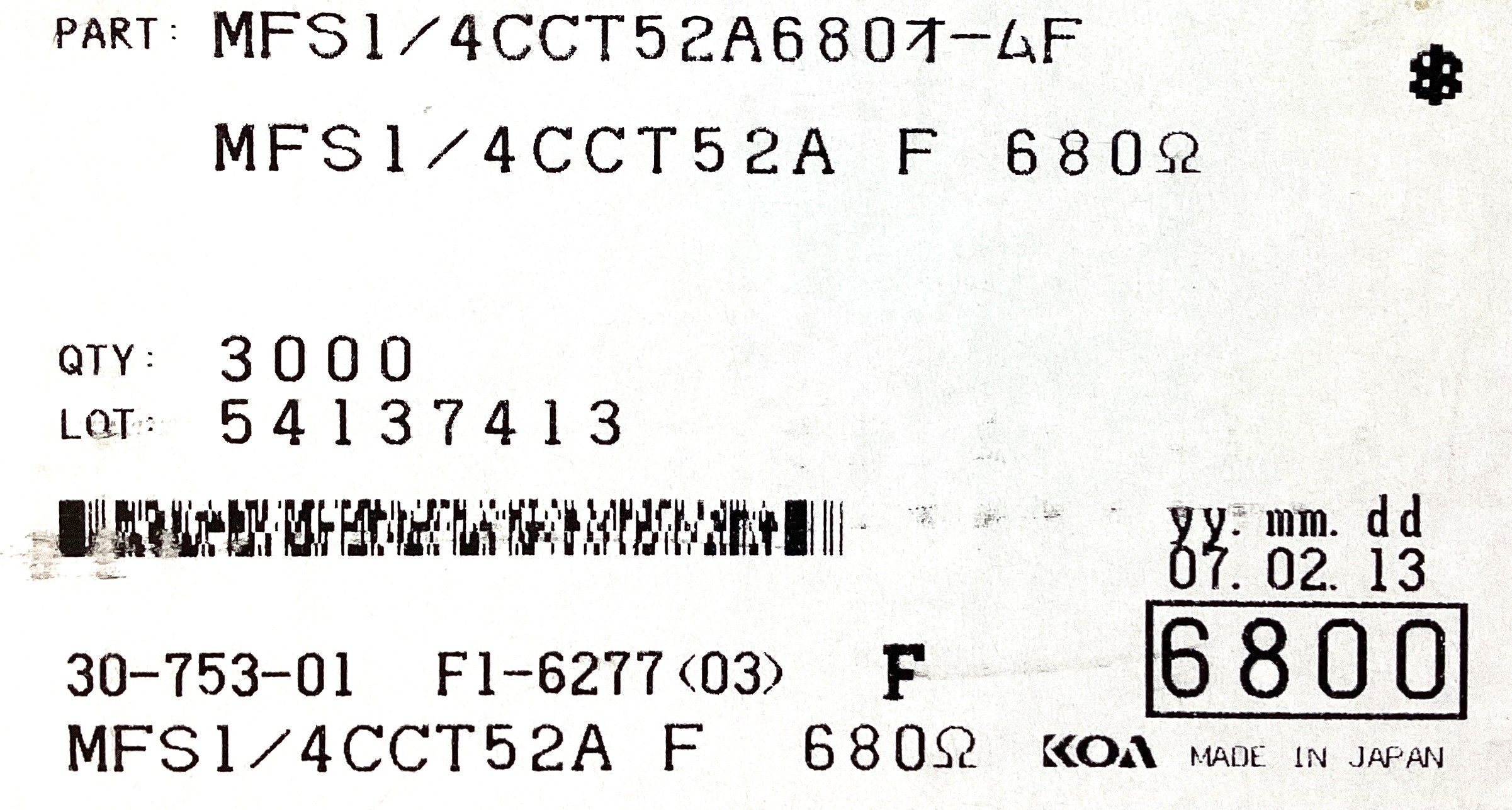 MFS1/4CCT52A6800F