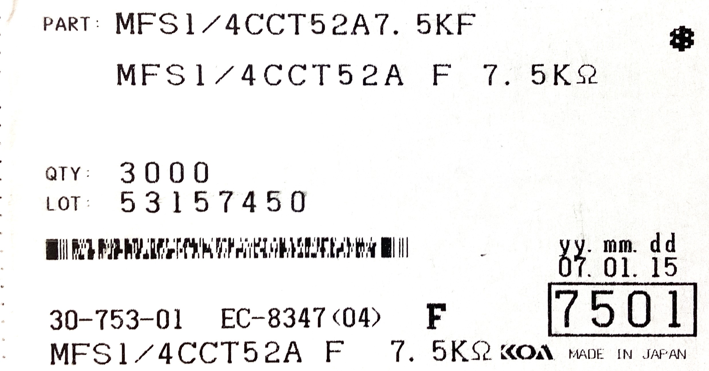 MFS1/4CCT52A7501F