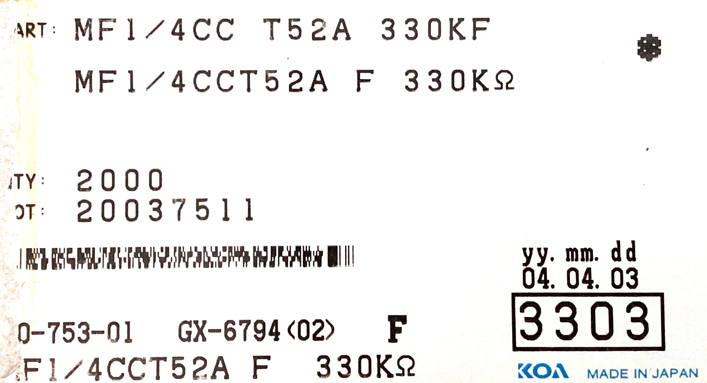 MF1/4CCT52A3303F