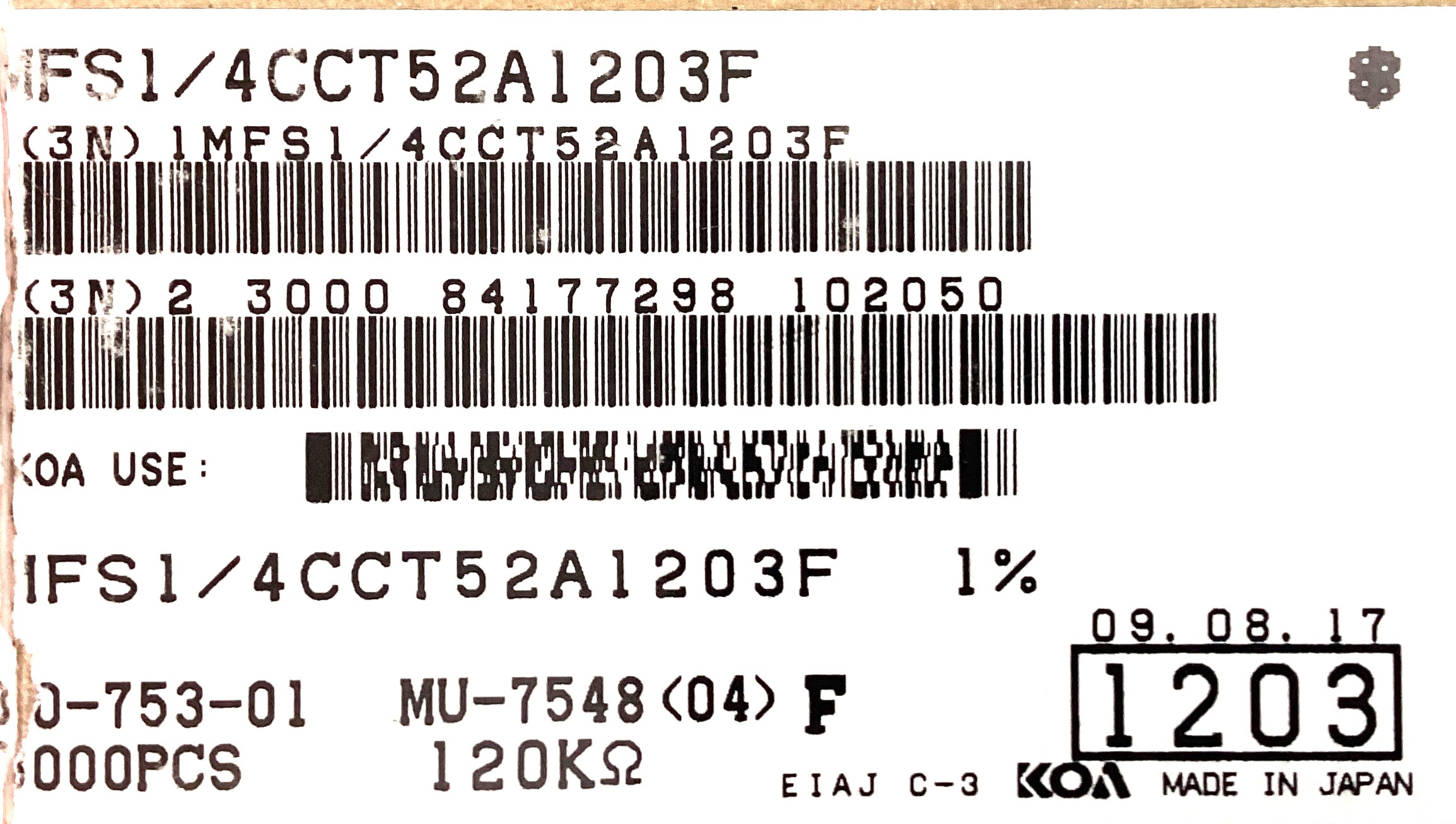 MFS1/4CCT52A1203F