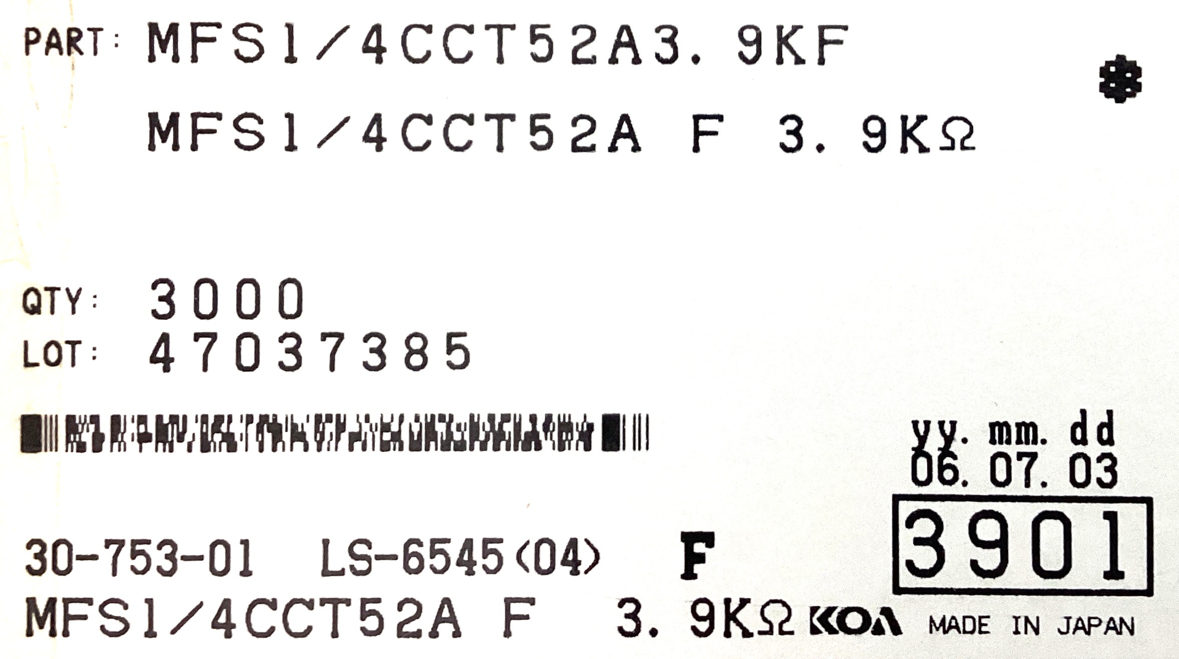 MFS1/4CCT52A3901F