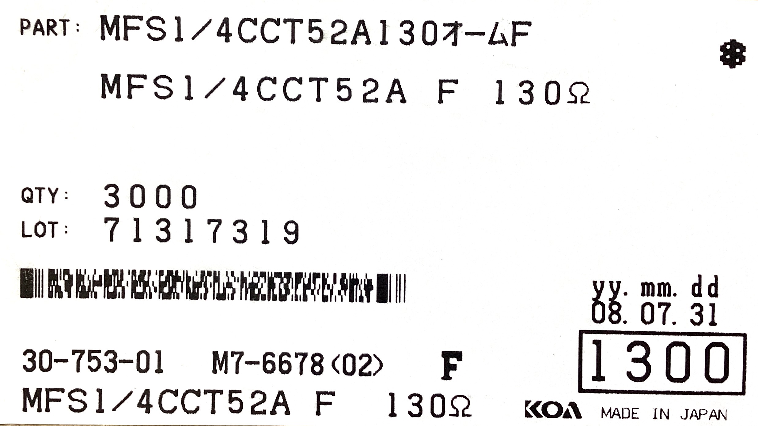 MFS1/4CCT52A1300F