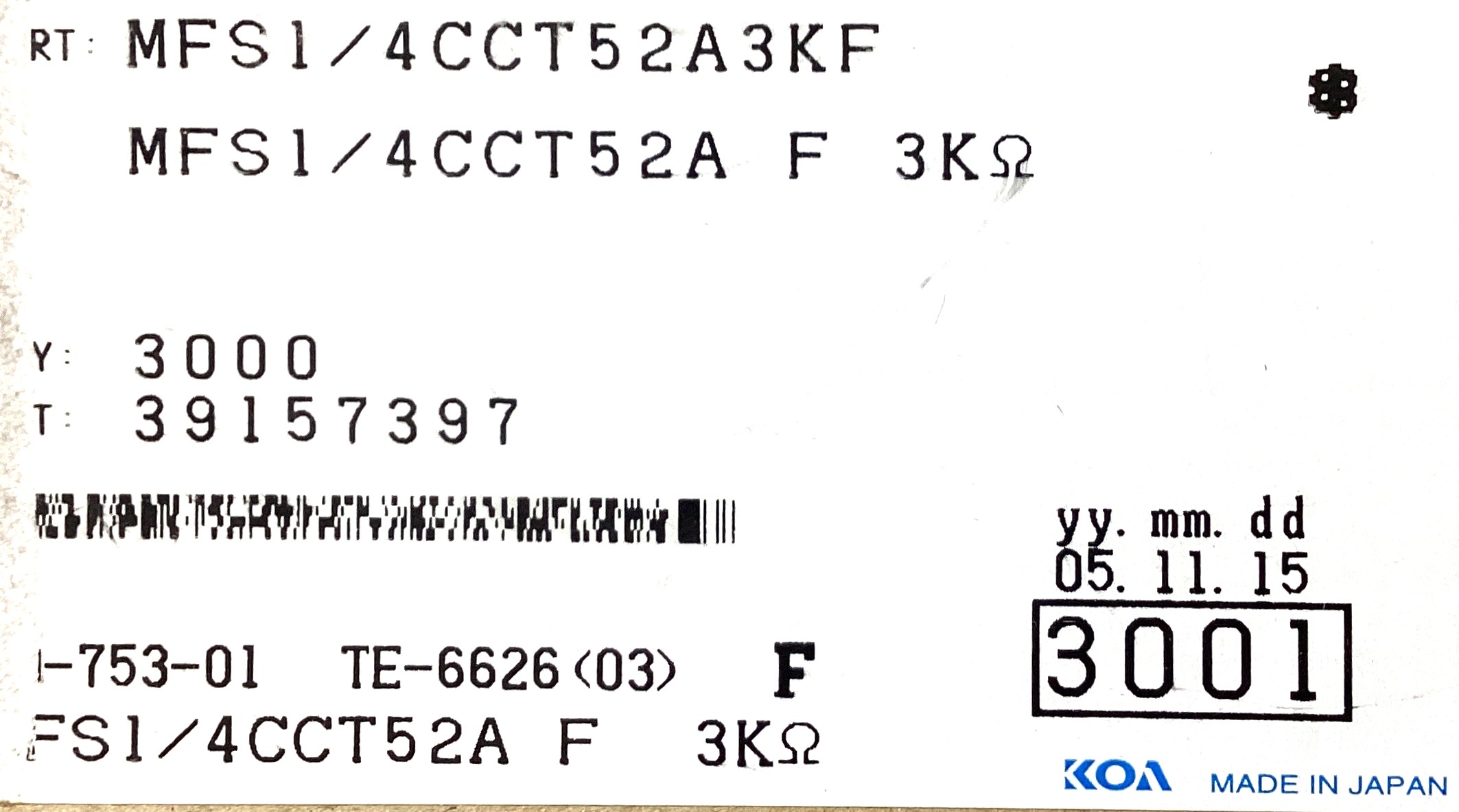 MFS1/4CCT52A3001F
