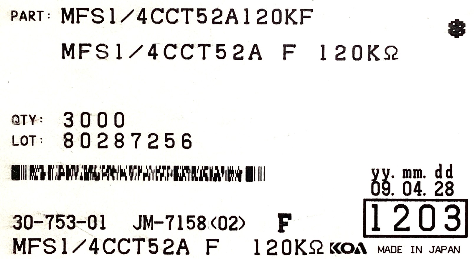 MFS1/4CCT52A1203F