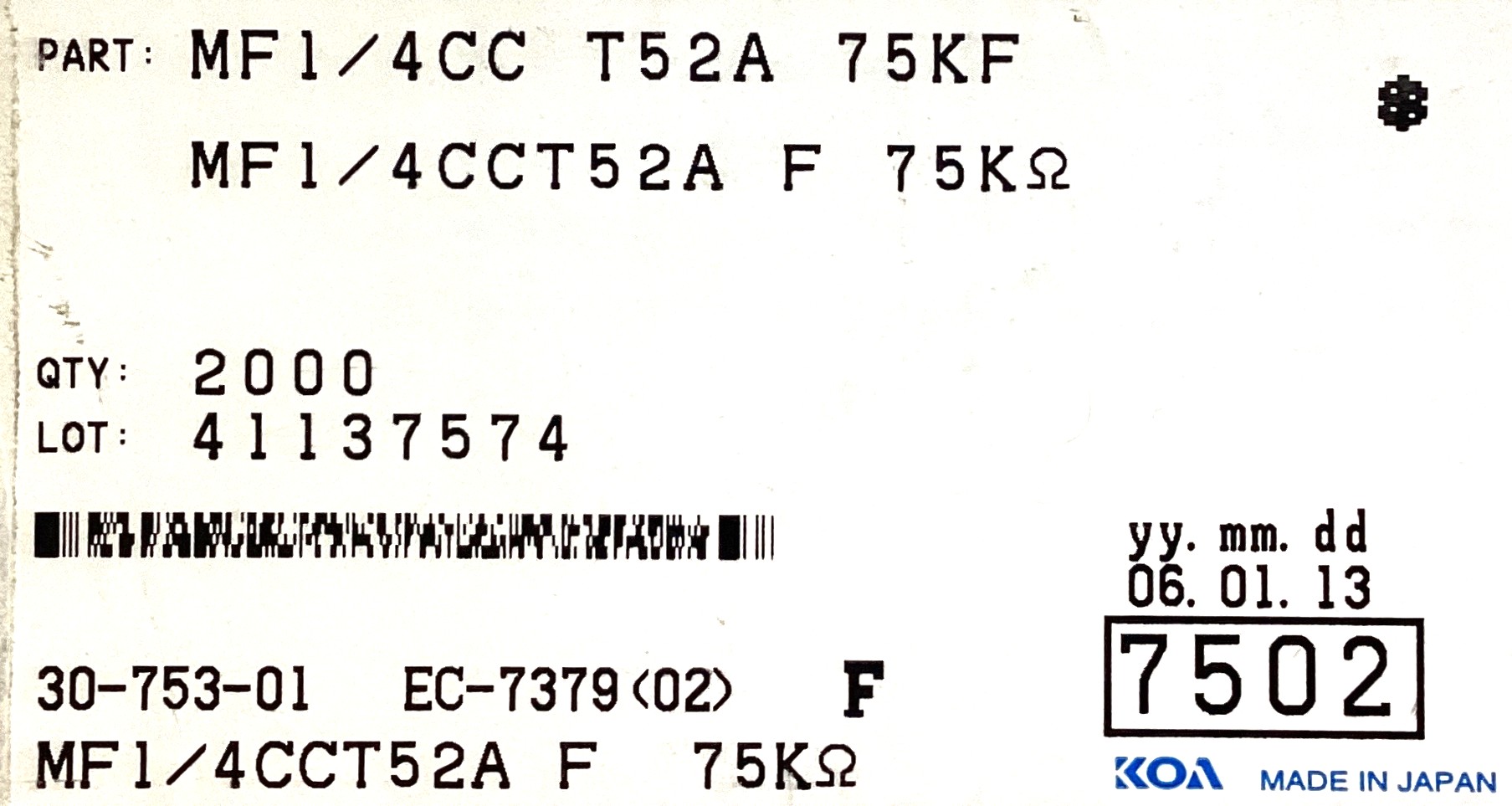 MF1/4CCT52A7502F