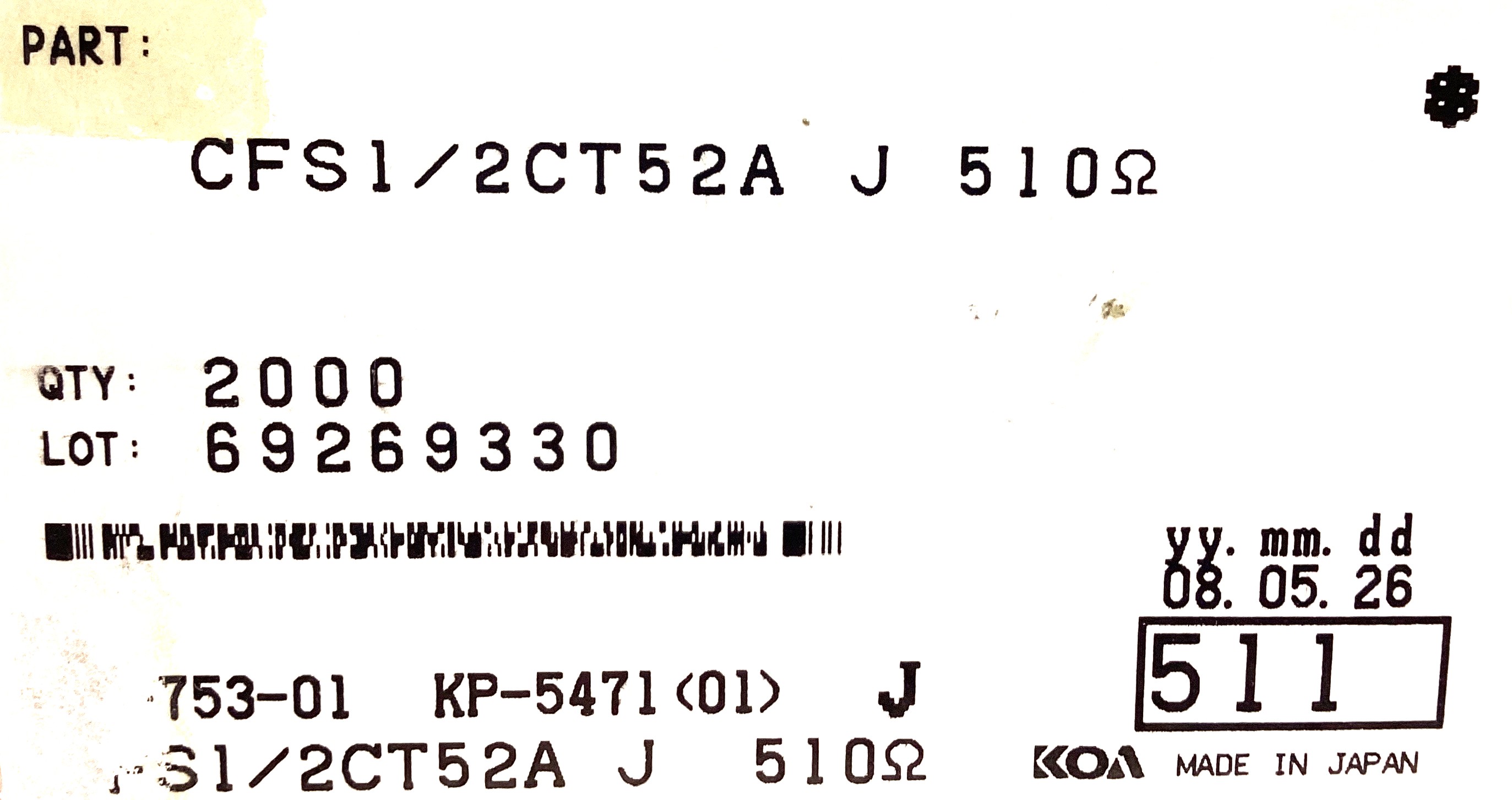CFS1/2CT52A511J