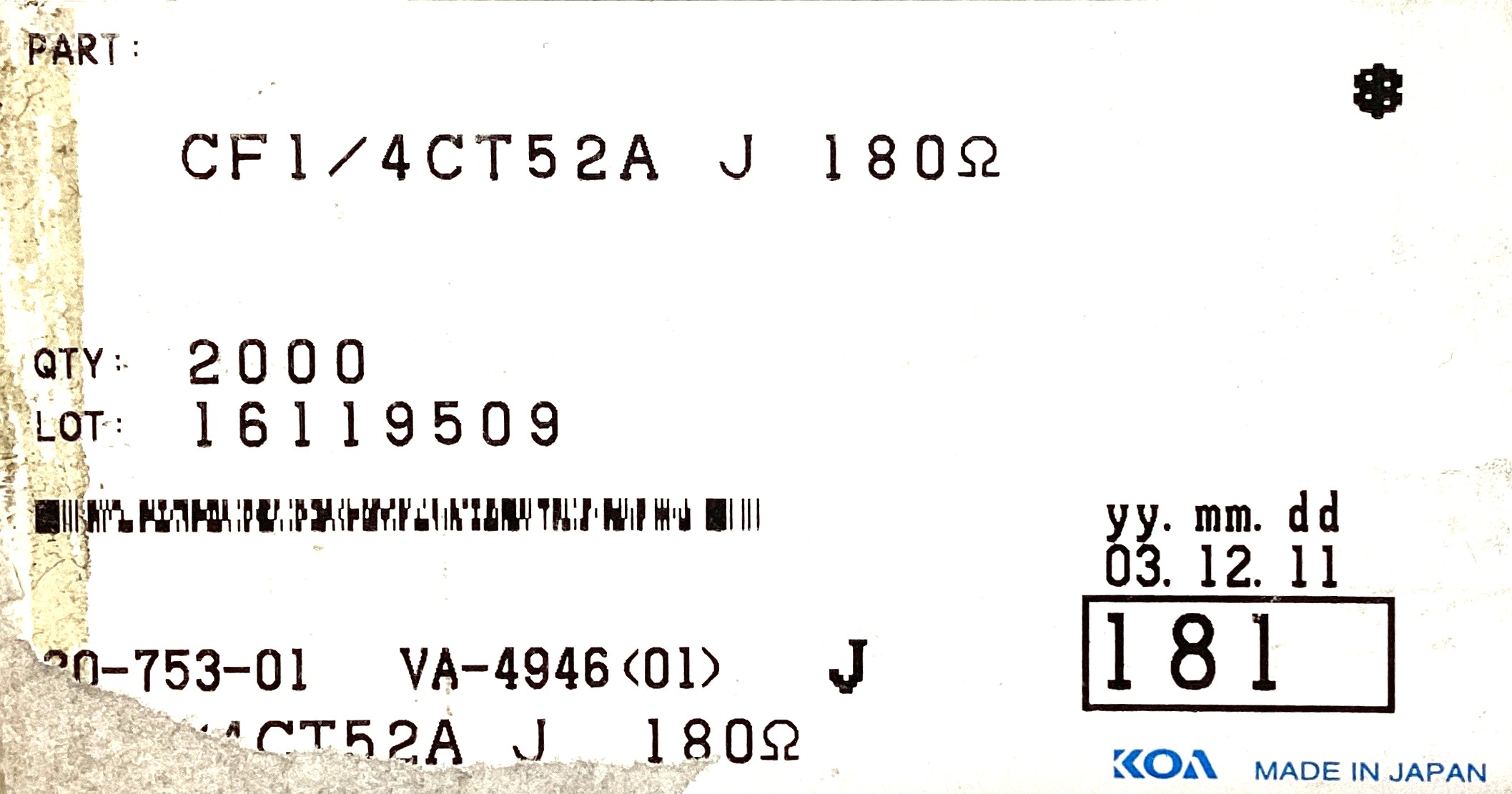 CF1/4CT52A181J