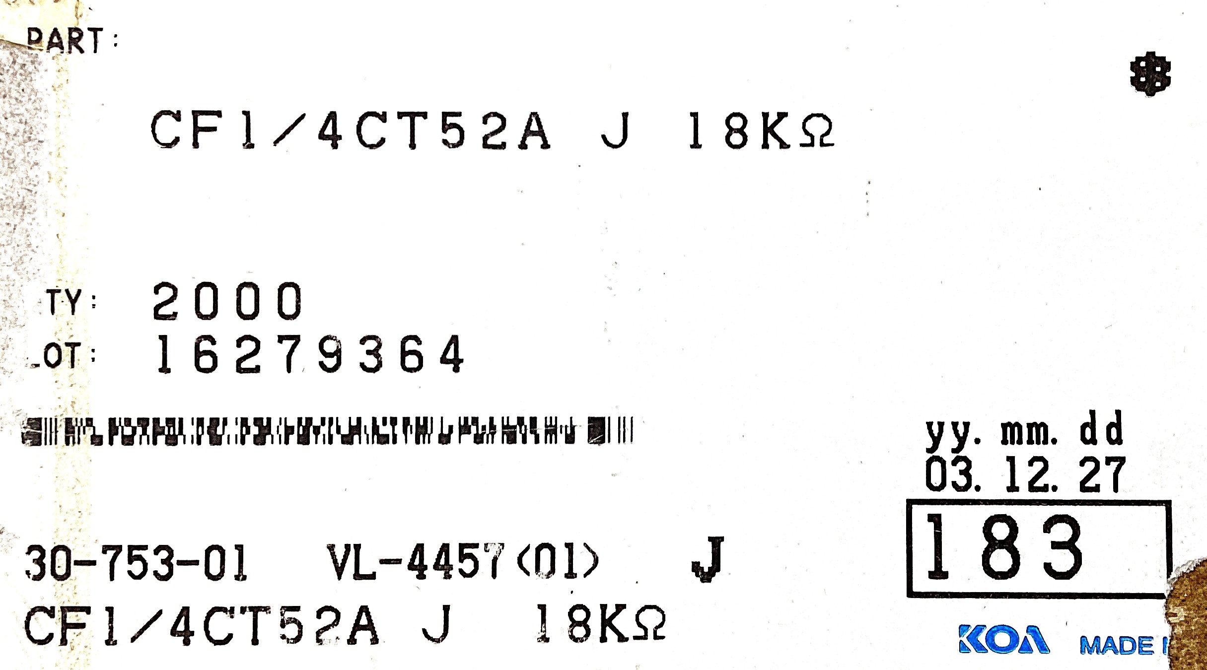 CF1/4CT52A183J