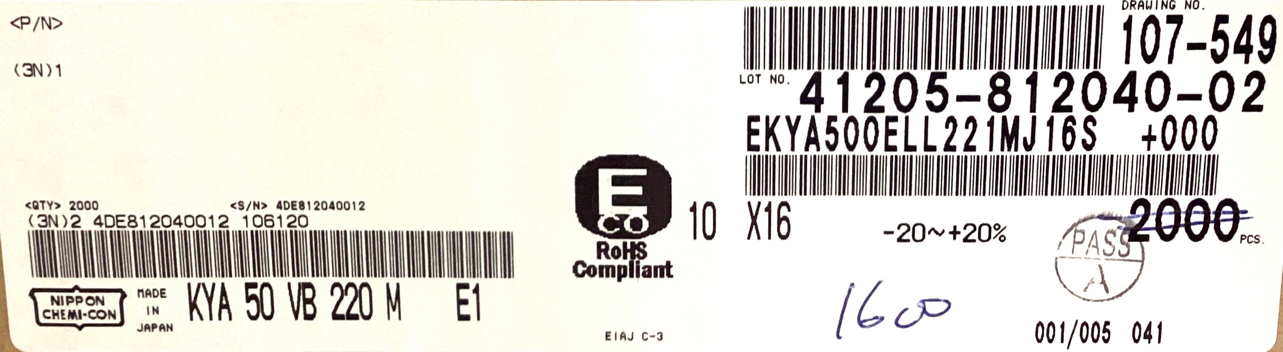 EKYA500ELL221MJ16S