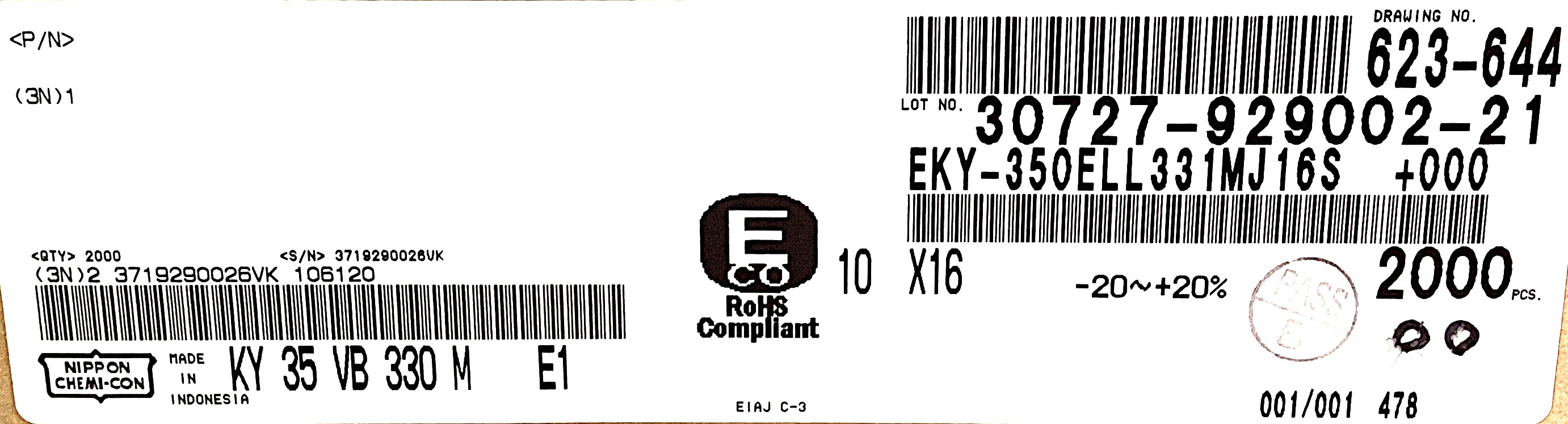 EKY-350ELL331MJ16S