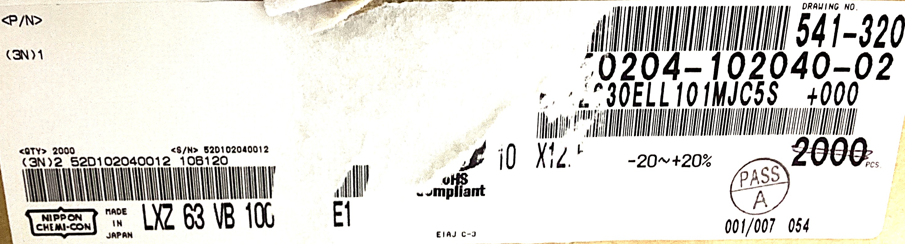 ELXZ630ELL101MJC5S