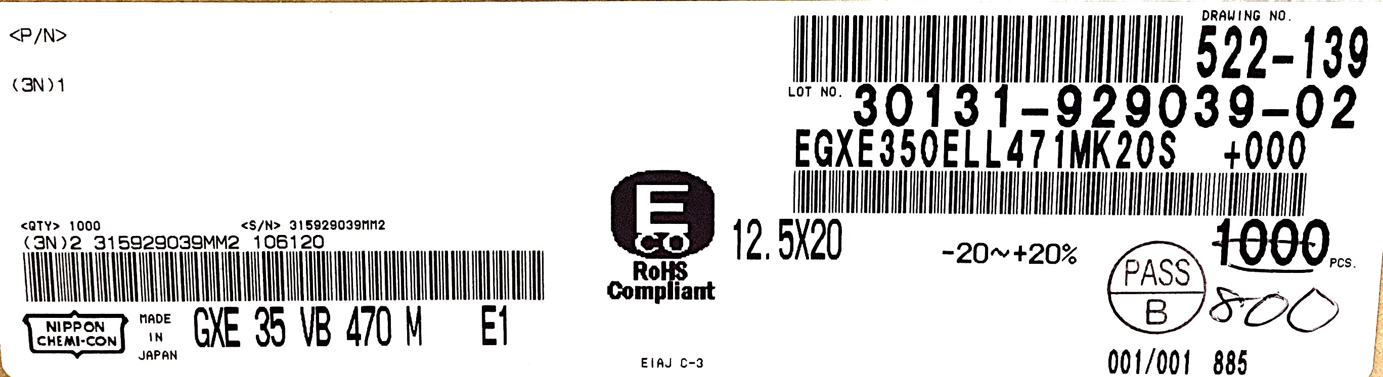 EGXE350ELL471MK20S