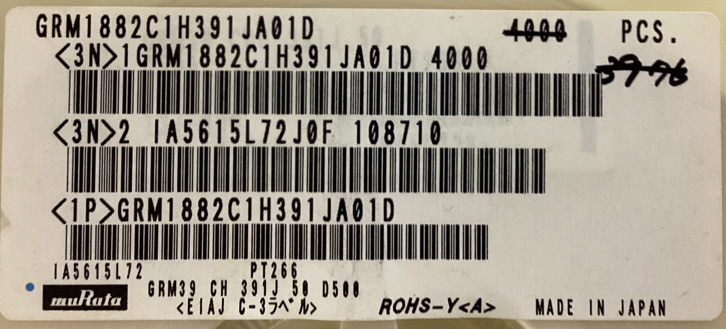 GRM1882C1H391JA01D