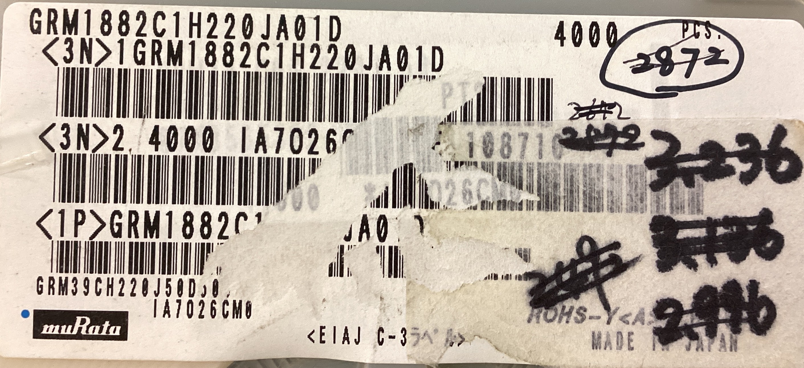 GRM1882C1H220JA01D