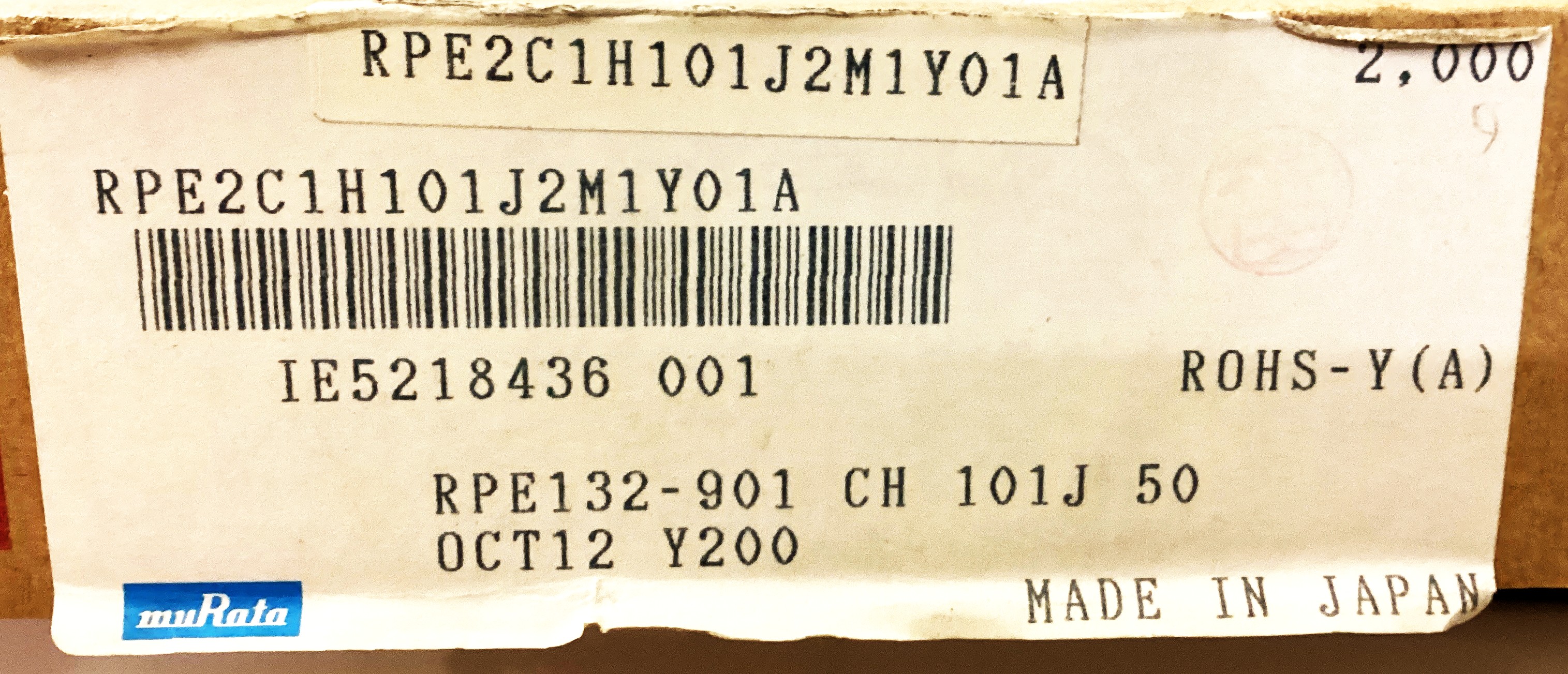 RPE2C1H101J2M1Y01A