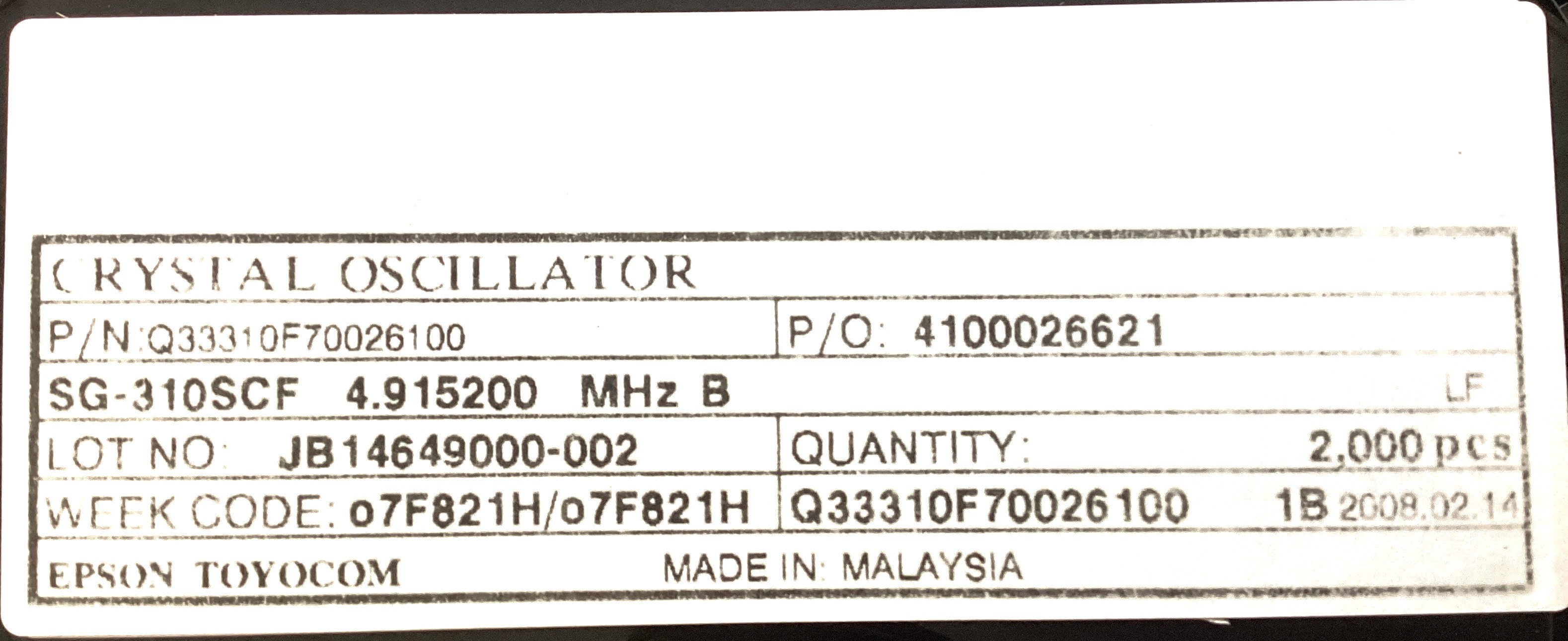 SG-310 SCF 4.915200MHZB