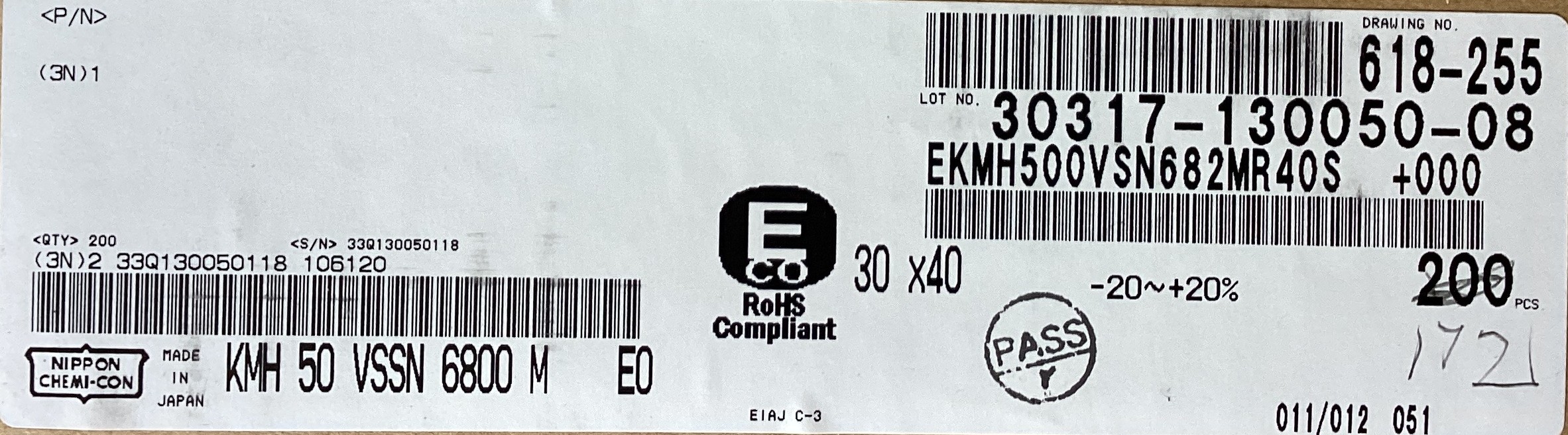 EKMH500VSN682MR40S