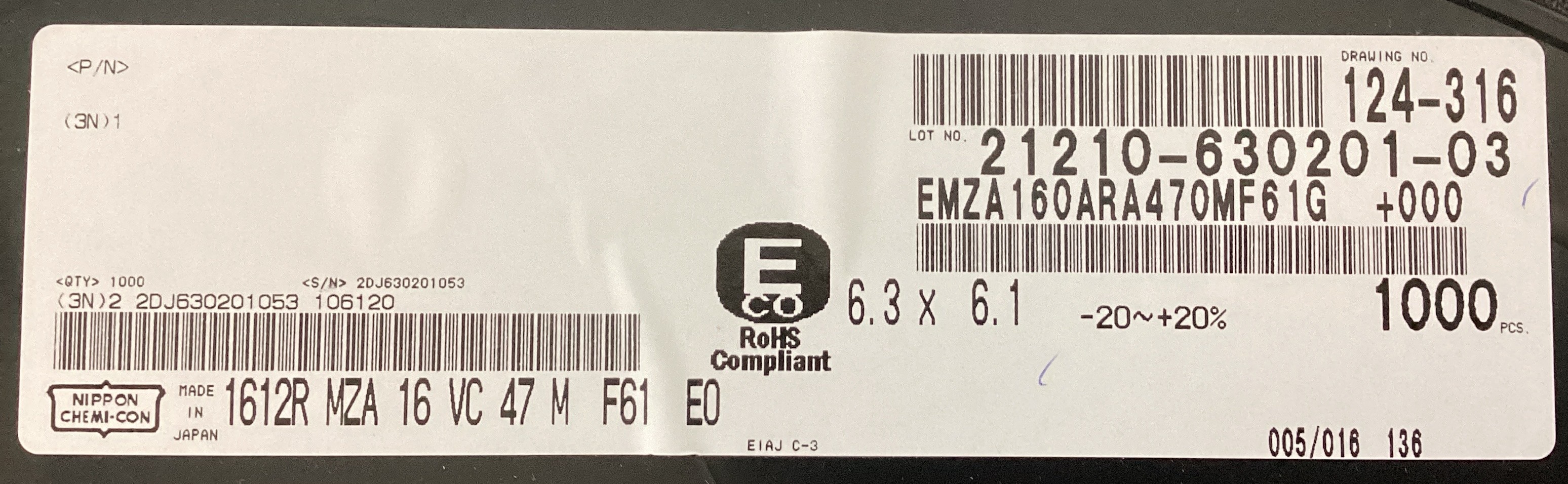 EMZA160ARA470MF61G