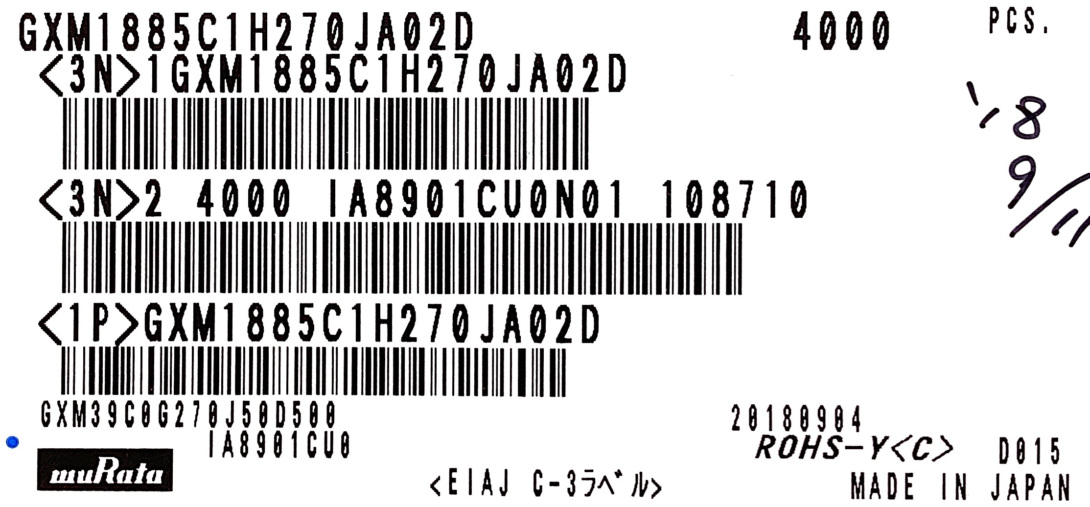 GXM1885C1H270JA02D