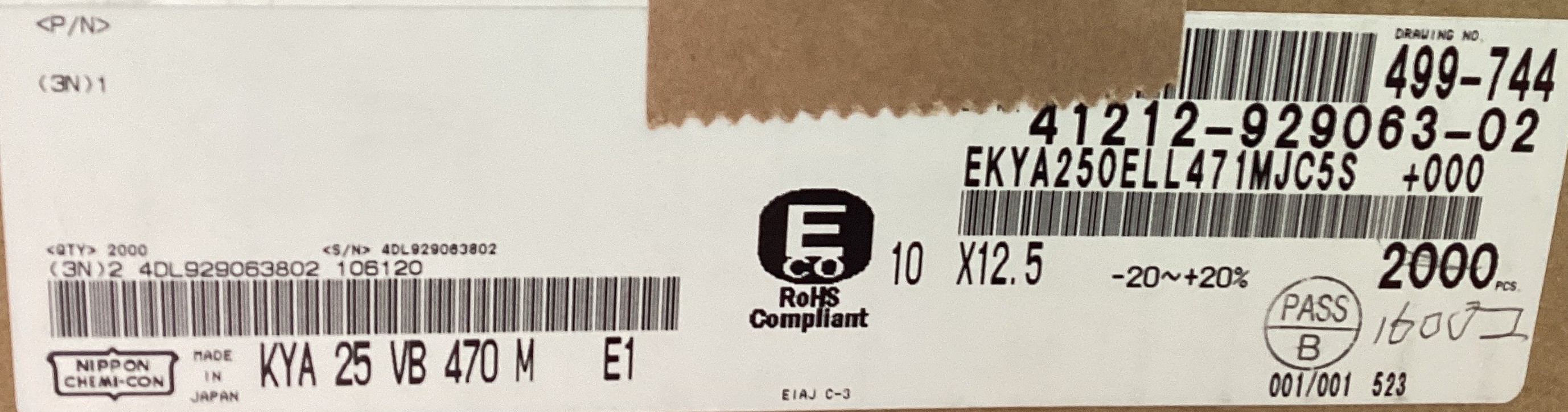 EKYA250ELL471MJC5S