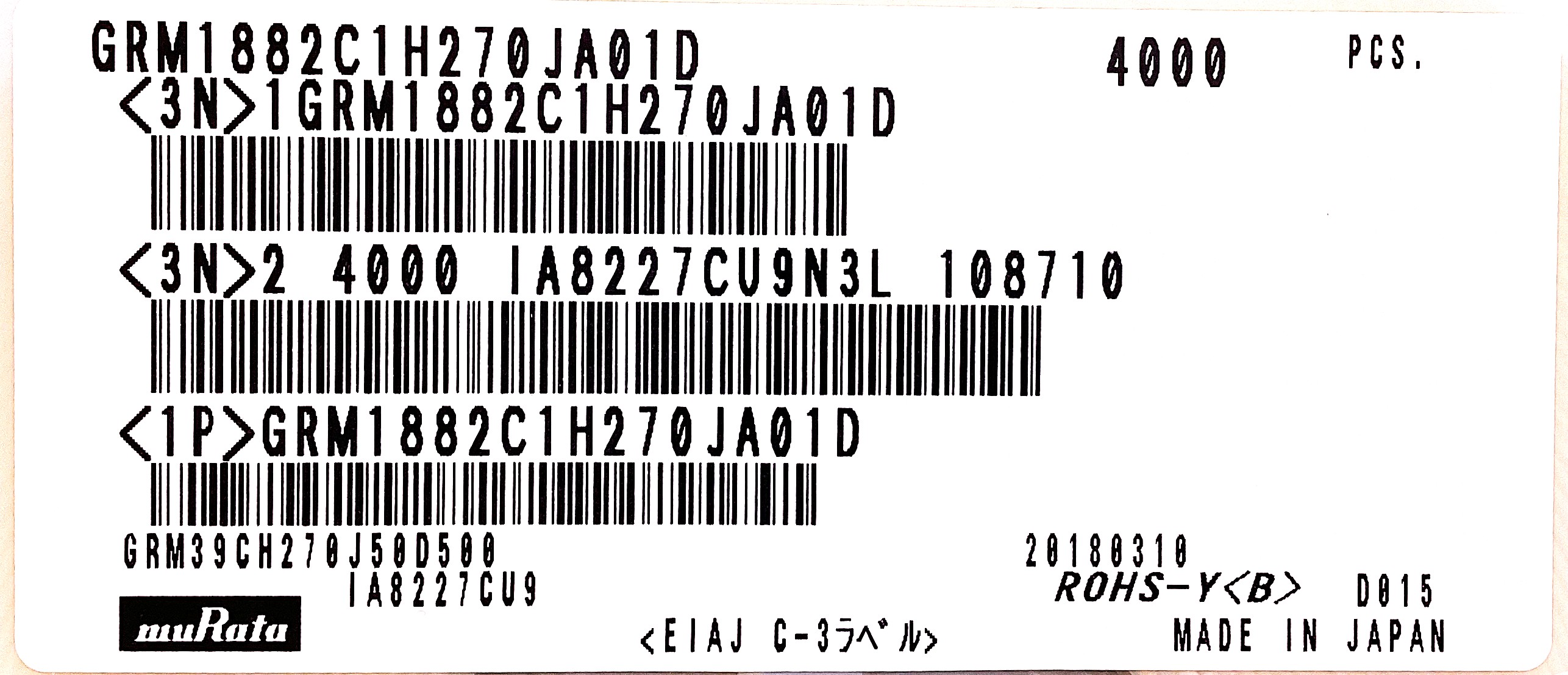 GRM1882C1H270JA01D