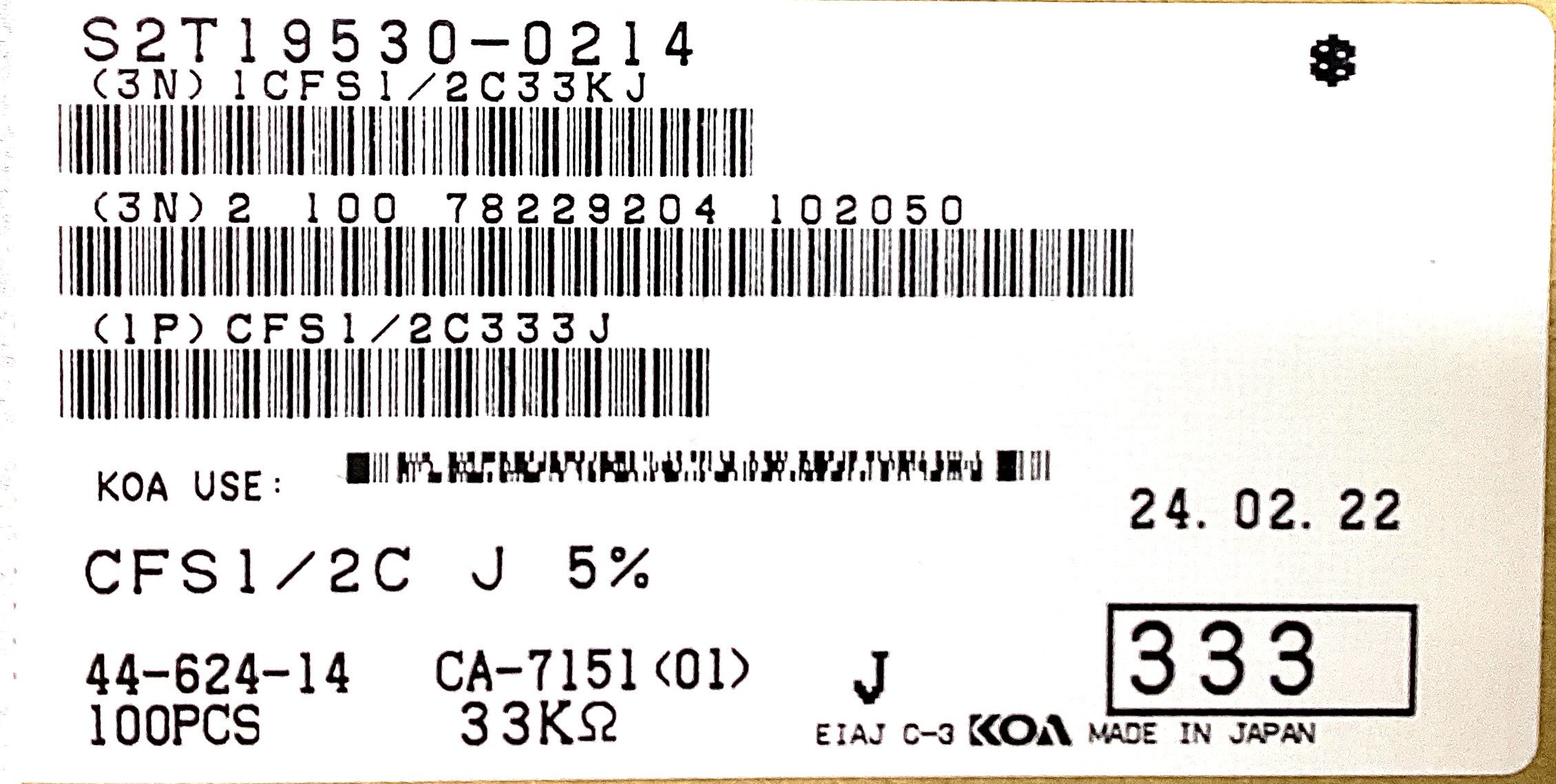 CFS1/2C333J