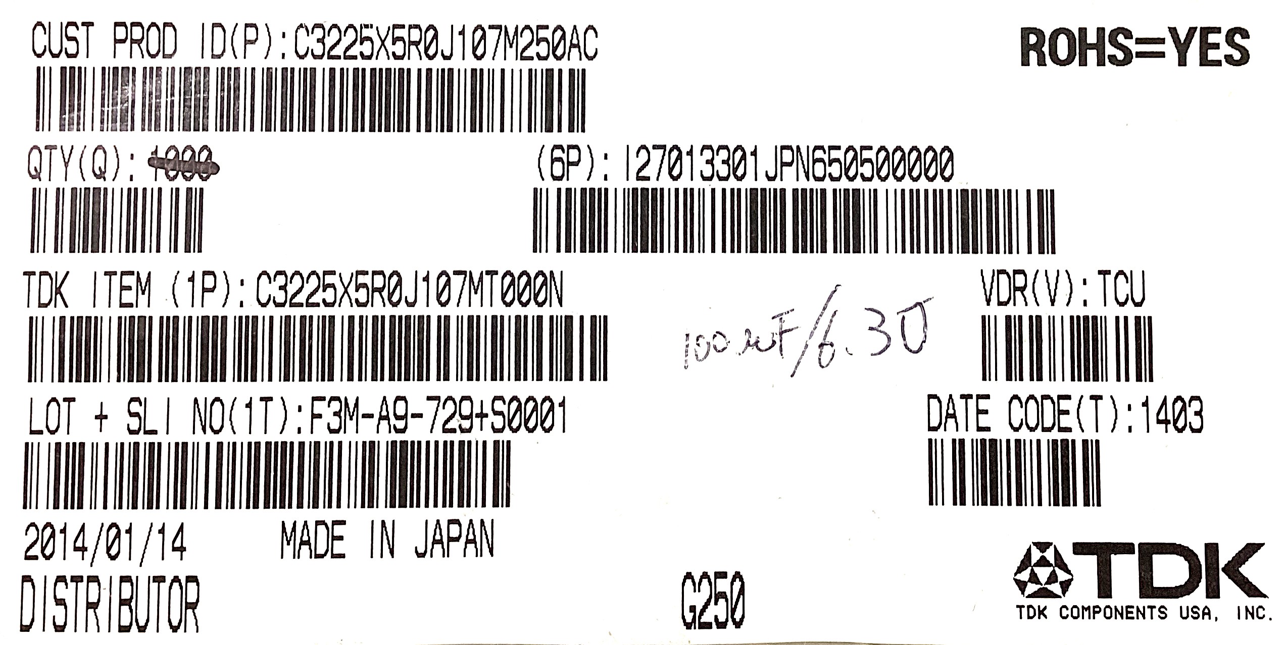 C3225X5R0J107M250AC