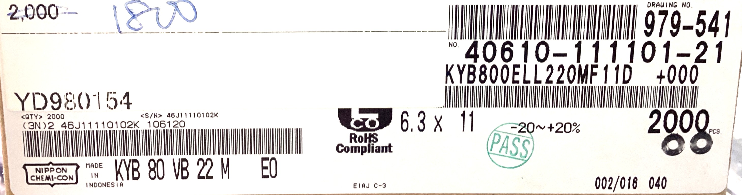 EKYB800ELL220MF11D