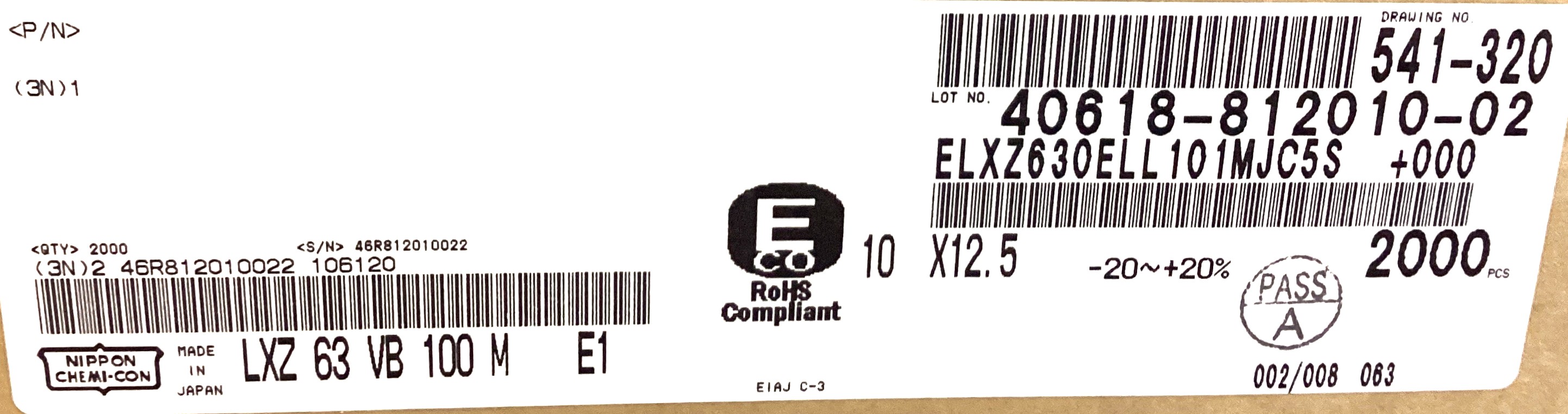 ELXZ630ELL101MJC5S