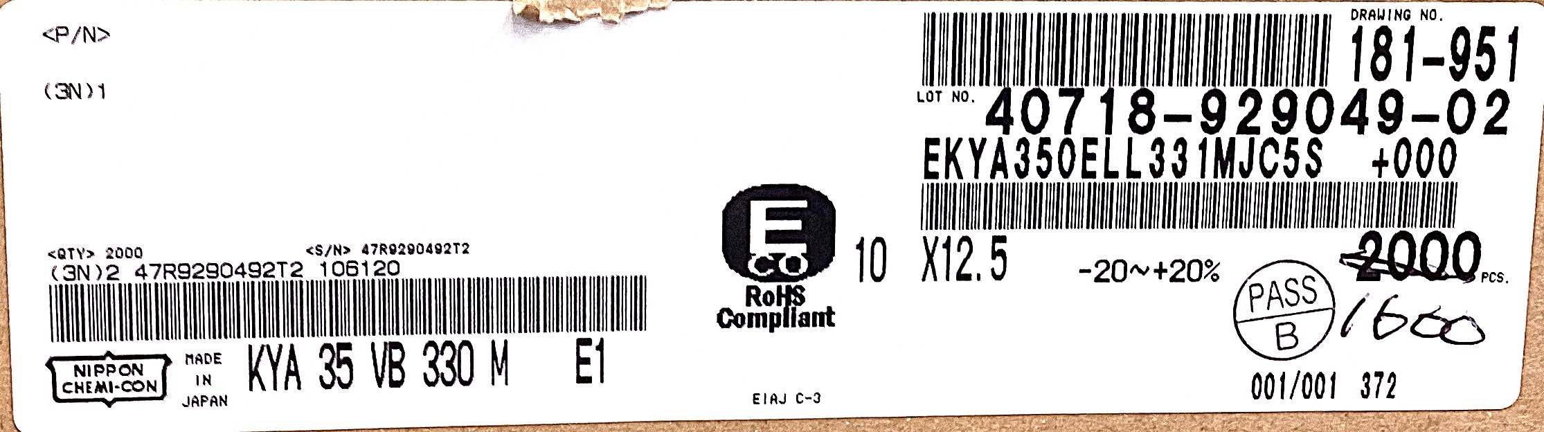 EKYA350ELL331MJC5S
