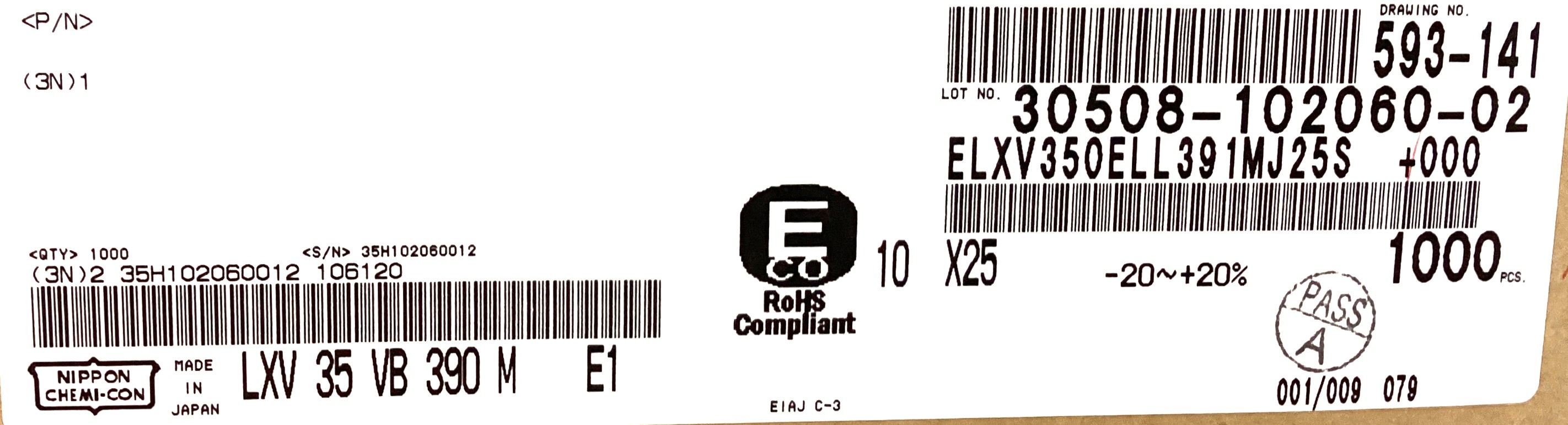 ELXV350ELL391MJ25S