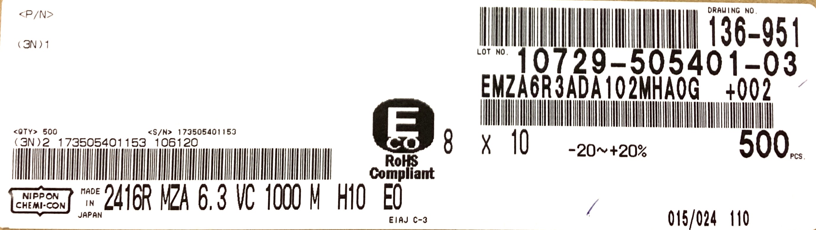 EMZA6R3ADA102MHA0G