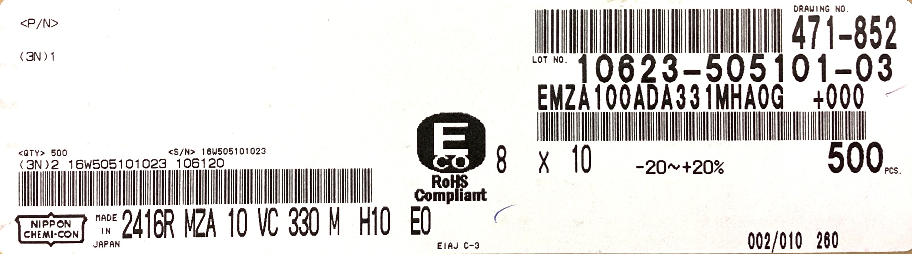 EMZA100ADA331MHA0G