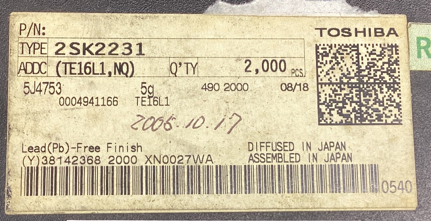 2SK2231(TE16L1,NQ)
