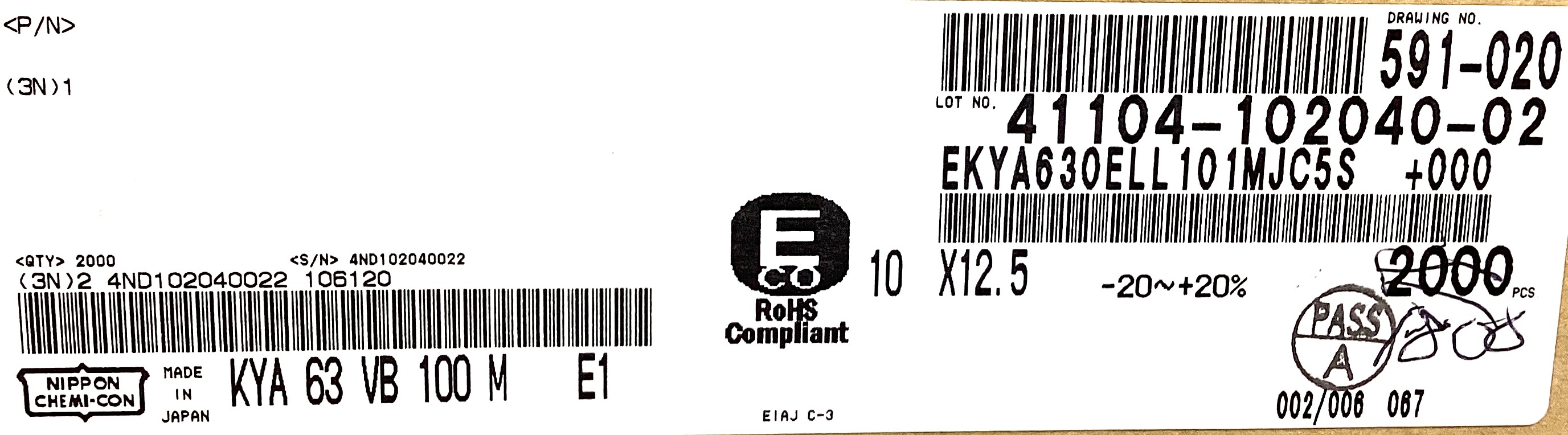 EKYA630ELL101MJC5S