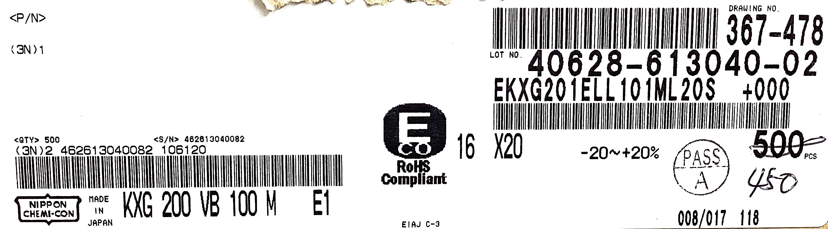 EKXG201ELL101ML20S